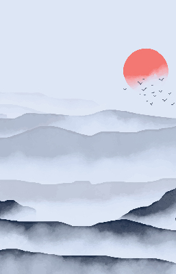 Store intérieur Montagnes dans le brouillard
