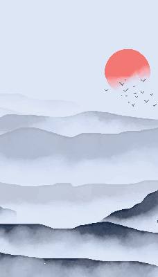 Store intérieur Montagnes dans le brouillard