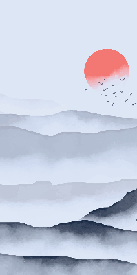 Store intérieur Montagnes dans le brouillard