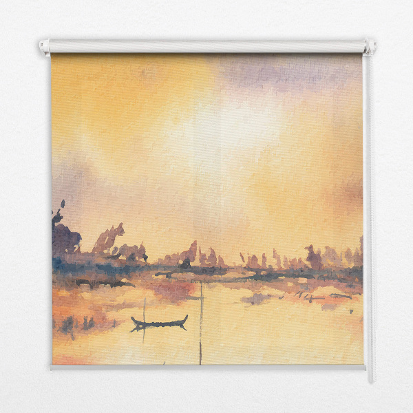 Store intérieur Coucher de soleil sur le lac