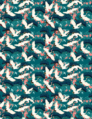 Store enrouleur Un troupeau de grues