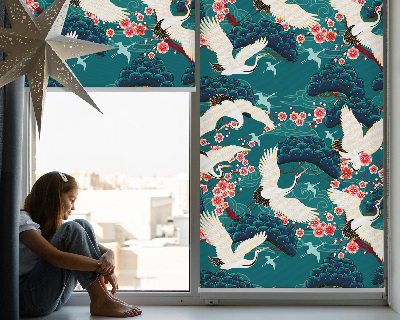 Store enrouleur Un troupeau de grues