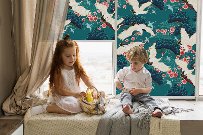 Store enrouleur Un troupeau de grues