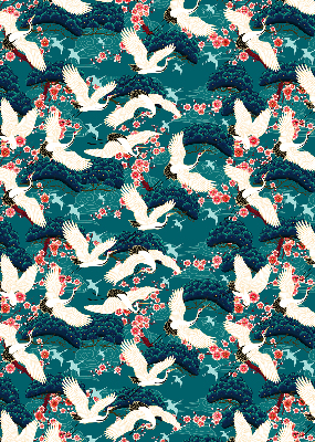 Store enrouleur Un troupeau de grues