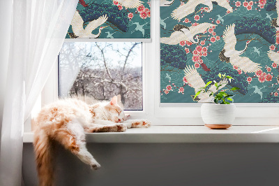 Store enrouleur Un troupeau de grues