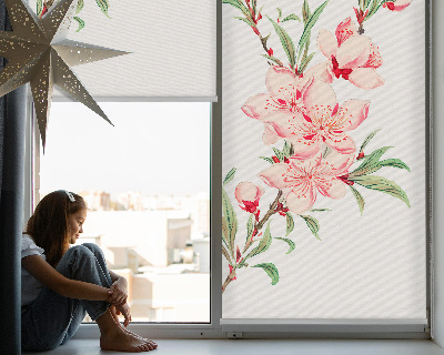 Store enrouleur Fleur rose