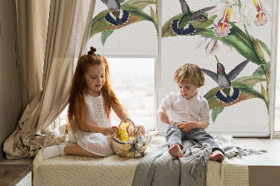 Store enrouleur Oiseaux sur une fleur
