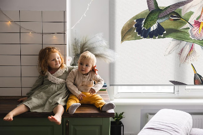 Store enrouleur Oiseaux sur une fleur