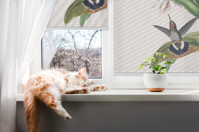 Store enrouleur Oiseaux sur une fleur