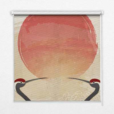 Store intérieur Grues au coucher du soleil