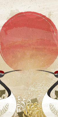 Store intérieur Grues au coucher du soleil