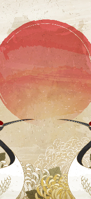 Store intérieur Grues au coucher du soleil