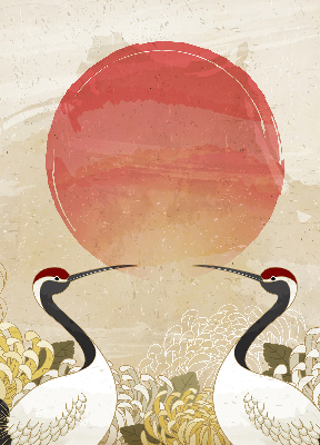 Store intérieur Grues au coucher du soleil