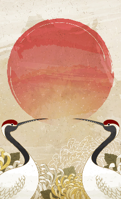 Store intérieur Grues au coucher du soleil