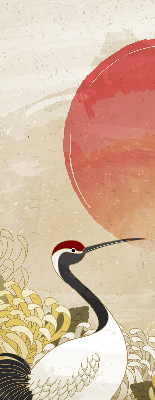 Store intérieur Grues au coucher du soleil