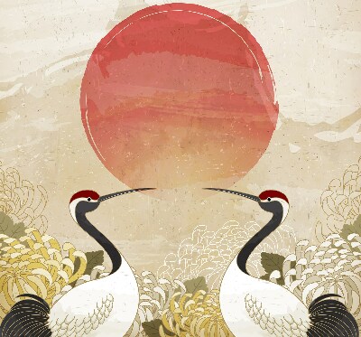 Store intérieur Grues au coucher du soleil