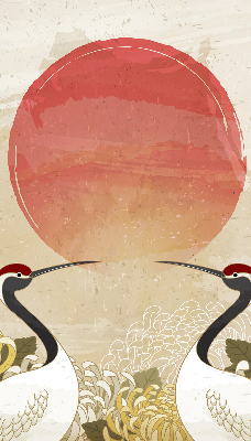 Store intérieur Grues au coucher du soleil