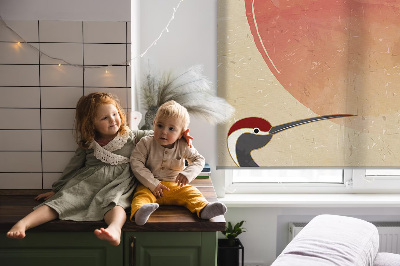 Store intérieur Grues au coucher du soleil