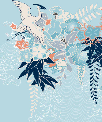 Store enrouleur Héron en fleurs