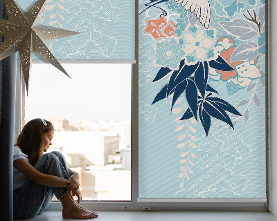 Store enrouleur Héron en fleurs