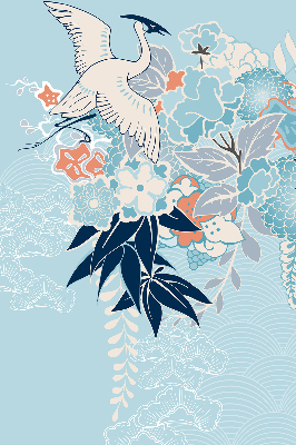 Store enrouleur Héron en fleurs