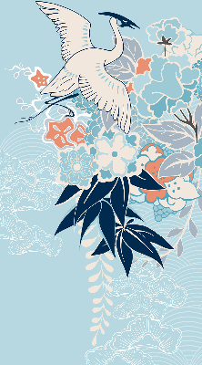 Store enrouleur Héron en fleurs