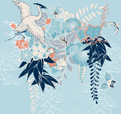 Store enrouleur Héron en fleurs