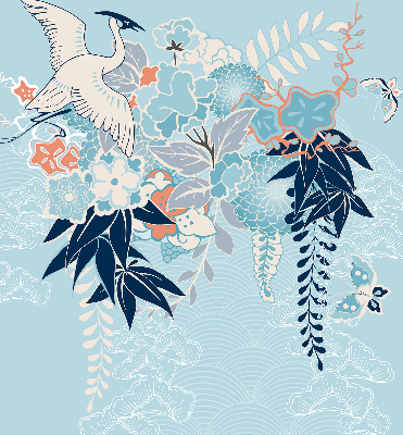 Store enrouleur Héron en fleurs