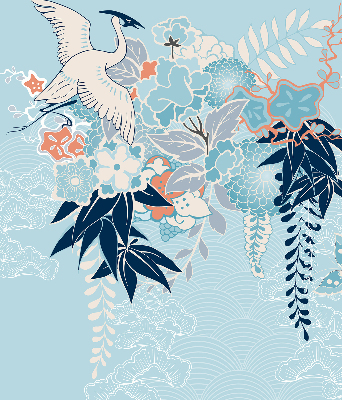 Store enrouleur Héron en fleurs