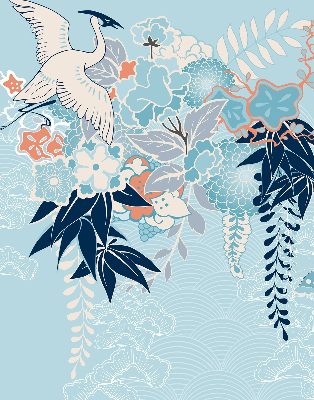 Store enrouleur Héron en fleurs