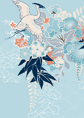 Store enrouleur Héron en fleurs