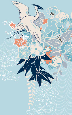 Store enrouleur Héron en fleurs