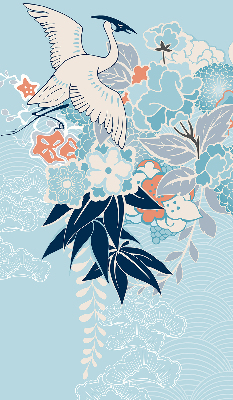 Store enrouleur Héron en fleurs