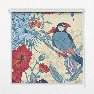 Store intérieur Des oiseaux parmi les fleurs