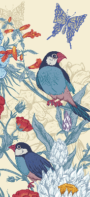 Store intérieur Des oiseaux parmi les fleurs