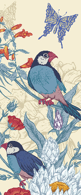 Store intérieur Des oiseaux parmi les fleurs