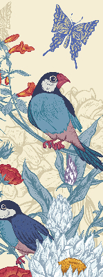 Store intérieur Des oiseaux parmi les fleurs