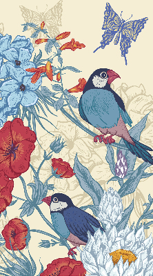 Store intérieur Des oiseaux parmi les fleurs