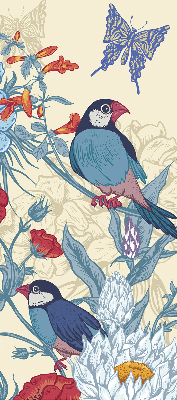 Store intérieur Des oiseaux parmi les fleurs
