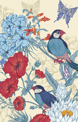 Store intérieur Des oiseaux parmi les fleurs