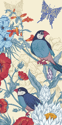 Store intérieur Des oiseaux parmi les fleurs