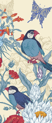 Store intérieur Des oiseaux parmi les fleurs