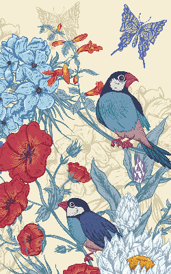 Store intérieur Des oiseaux parmi les fleurs