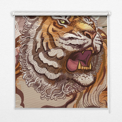 Store intérieur Tigre en fleurs