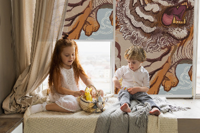 Store intérieur Tigre en fleurs