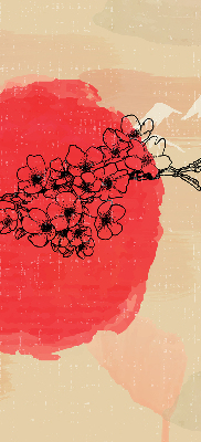 Store intérieur Fleurs dans un cercle rouge