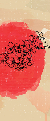 Store intérieur Fleurs dans un cercle rouge