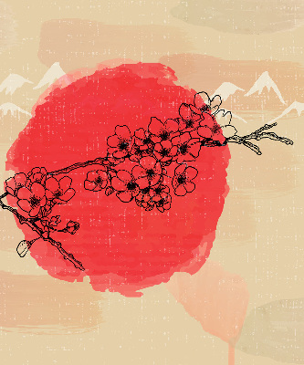 Store intérieur Fleurs dans un cercle rouge