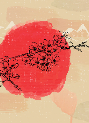 Store intérieur Fleurs dans un cercle rouge