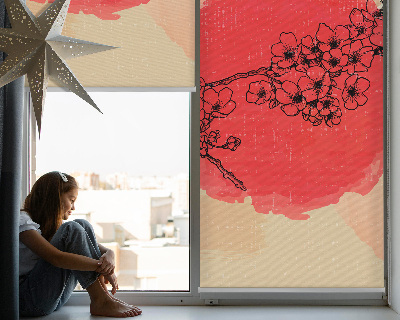 Store intérieur Fleurs dans un cercle rouge